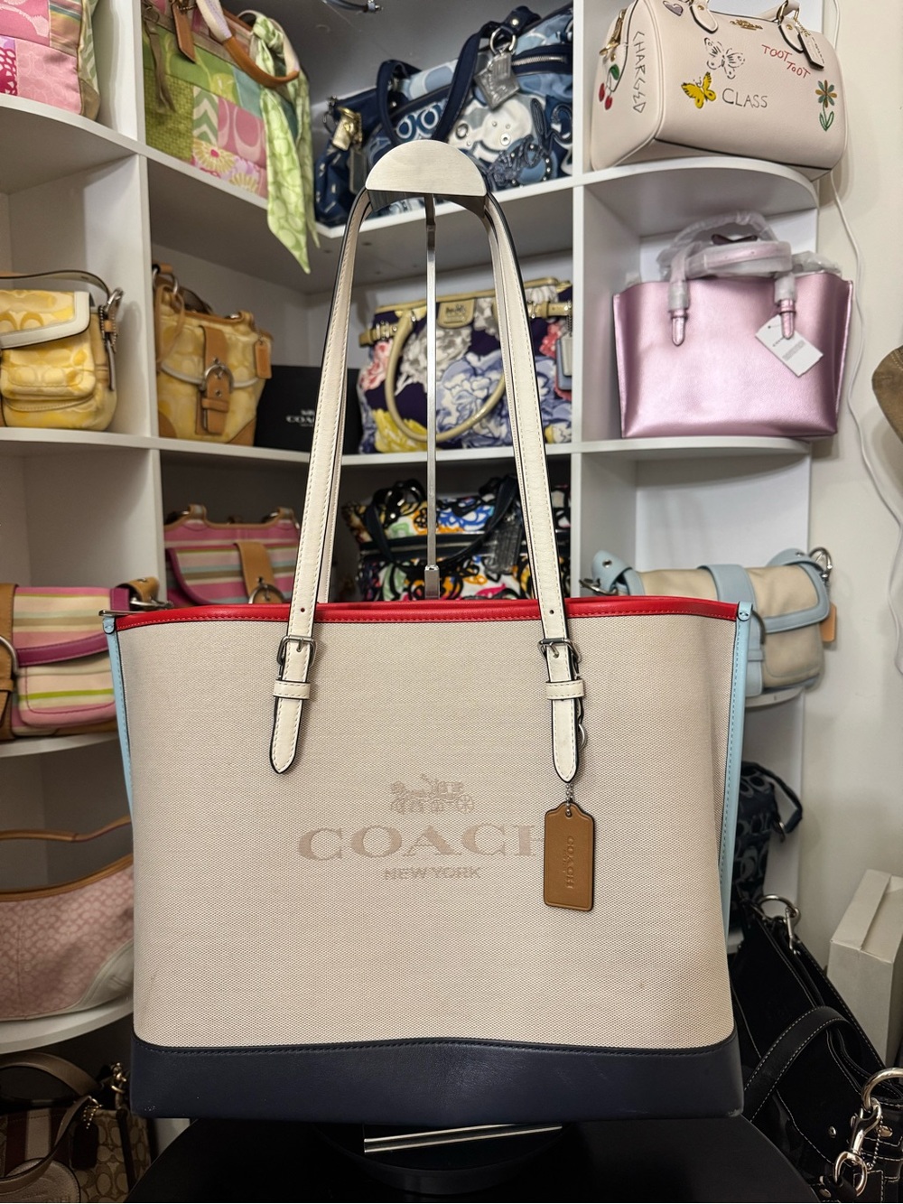 Coach Canvas Colorblock Mollie Tote Bag